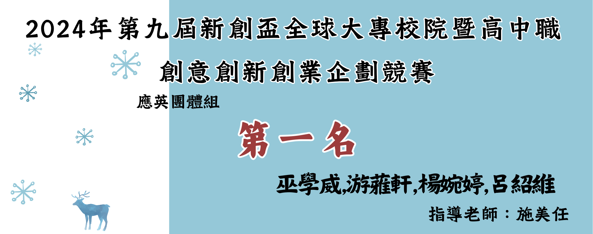 2024年第九屆新創盃全球大專校院暨高中職 創意創新創業企劃競賽